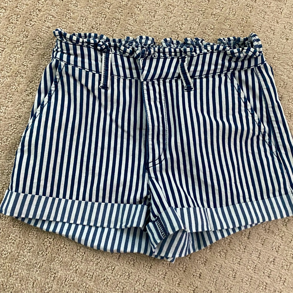 Navy & White striped shorts